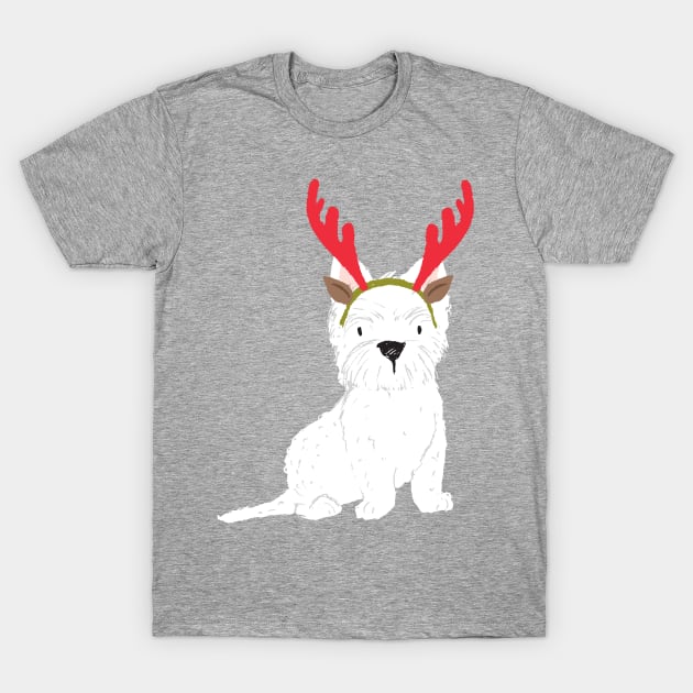 Christmas Westie T-Shirt by JunkyDotCom